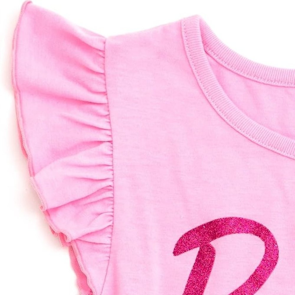 NWT Adorable Soft Pink Barbie Logo Tutu Dress Girls Costume +Gift - Picture 2 of 5